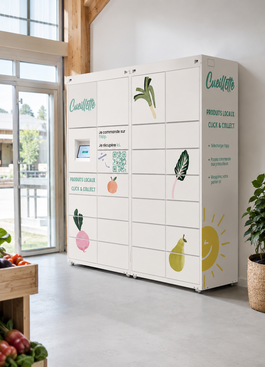Casier Cueillette installé simplement sur site