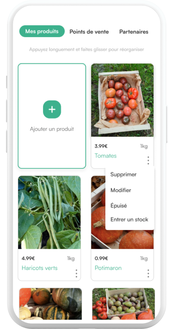 Gérez vos produits
