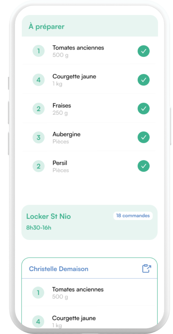 Préparez vos commandes